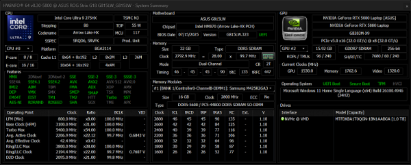 Обзор игрового ноутбука Asus ROG Strix G18 (2025) G815LW
