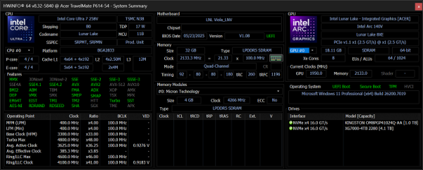 Обзор делового ноутбука Acer TravelMate P6 14 AI (TMP614-54-70U3) с Intel Core Ultra 7 258V